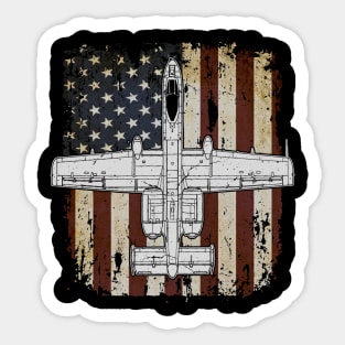 A-10 Warthog Thunderbolt US Aircraft Plane USAF Airplane America flag Sticker